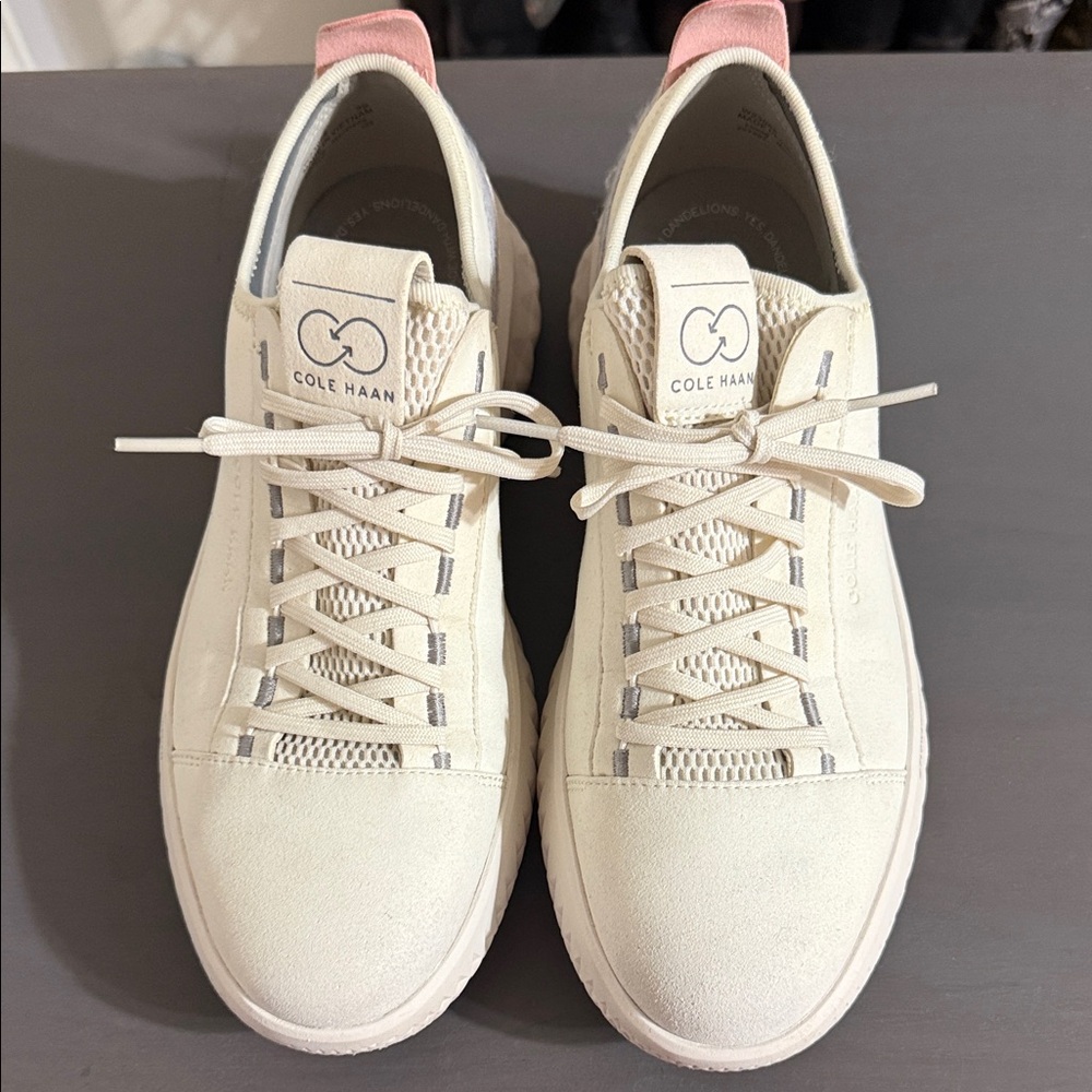 Cole Haan Women's Cream and Pink Sneakers - Picture 2 of 7